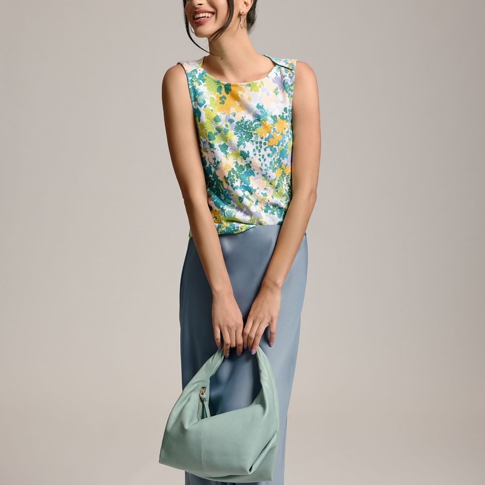 Anthropologie Floral Print Sleeveless Tank in Yellow, Green, Blue